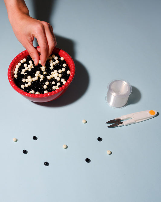 Materials to make a bead bag